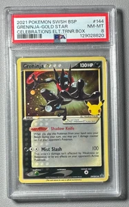 Pokemon Celebrations 2021 SWSH114 Greninja Gold Star ETB Promo PSA 8 820 - Imagen 1 de 2