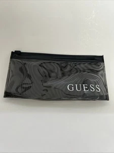 Guess 7”x3.3” Transparent Black Pencil Case Makeup Bag - Picture 1 of 5