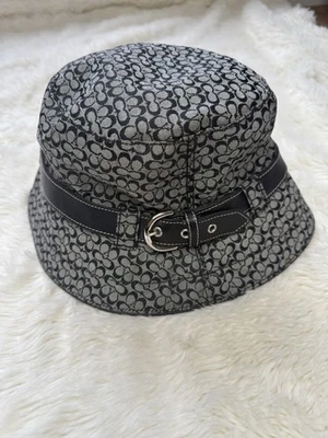 Sombrero de cubo de jacquard vintage Coach para mujer talla M/L monograma hebilla Y2K Foto 1 de 4