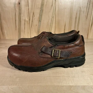 Avenger Women's Oxford Work Shoes EH Safety Buckle Brown Size 6W - Picture 1 of 7