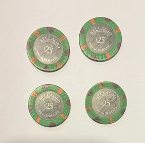 4 X 25$ Las Vegas Nevada Poker Chips - Picture 1 of 1