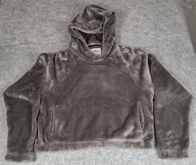 Hollister Sudadera con Capucha Recortada Top Pullover Bolsillos Mujer Talla M Gris Suave Cómoda Otoño Foto 1 de 4