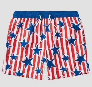 Americana Badeshorts Herren Sternenmuster gestreift - blau/rot XL - Bild 1 von 1