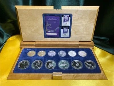 1994 Lillehammer Winter Olympics Proof Silver Set - 12 Coins 925 279.9 Grams  Ag - Image 1 of 4