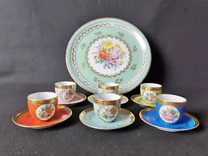 Servizio da caffè Vintage Floreale Decorato Ware Rettangolare in oro - Foto 1 di 24