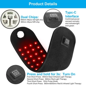 Almohadilla de terapia de luz infrarroja de terapia de luz roja para dolor corporal NIR terapia profunda NUEVO - Imagen 1 de 11