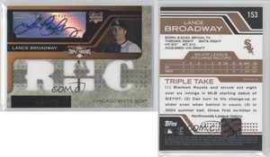 2008 Topps Triple Threads Triple Relic Auto Sepia /75 Lance Broadway #153 Auto