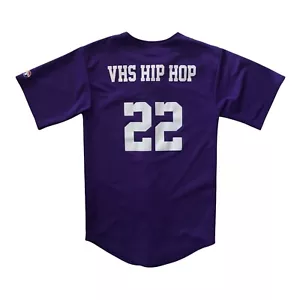 Maglia baseball vintage lavoro di squadra VHS hip hop ricamata falegname taglia S 34-36 - Foto 1 di 8
