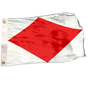 CODICE SEGNALE EDER BANDIERA NAUTICA Lettera F FOXTROT 2'X2' Taglia 3 ICOS Grommets Ottone - Foto 1 di 2