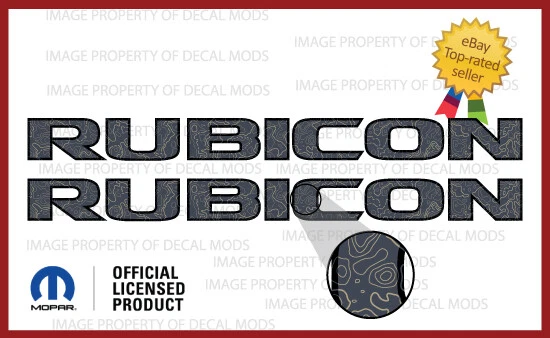2007 - 2018 Jeep RUBICON Hood Decals Stickers Trail Map Hiking Elevation FJ2H5 - Image 1 of 1