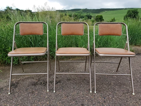 1950s Vintage Mid-Century MCM Samsonite Vinyl Padded Folding Chairs #6873 Cover