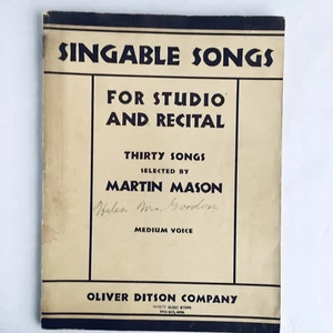 Partituras de piano y voz mediana Martin Mason 1936 30 canciones cantables vintage - Imagen 1 de 6
