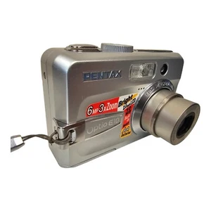 Pentax Optio E10 6.0MP Digital Camera Silver - WORKING - AA Batteries - Picture 1 of 6