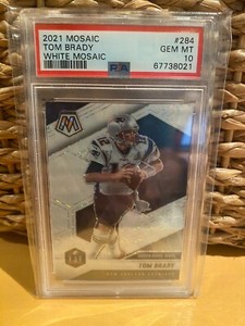2021 Mosaic 284 Tom Brady White Mosaic 1/25 PSA 10
