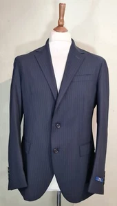 Polo Ralph Lauren Pinstripe Traveller Suit Jacket Navy Large Size uk 42 eu 52 - Picture 1 of 9