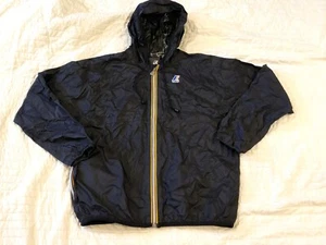 Women's K-Way Navy Blue Packable Outdoors Hiking Full Zip Rain Jacket Size Large - Picture 1 of 7