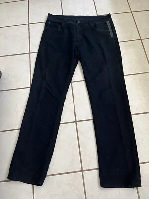 Pantalones de mezclilla para hombre ROGUE lavado oscuro pierna recta con ribete de cuero talla 38x32 Foto 1 de 4