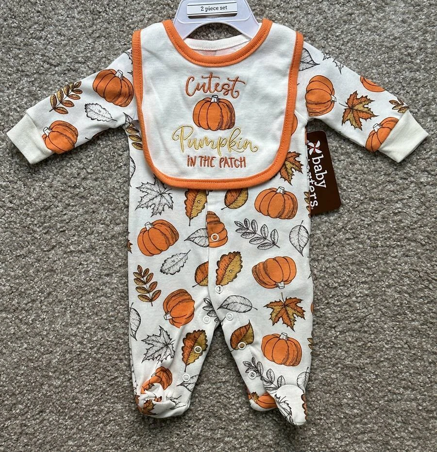 Conjunto Baby Starters NUEVO CON ETIQUETAS Infantil "Cutest Pumpkin in the Patch" con Babero Talla 3m Foto 1 de 1