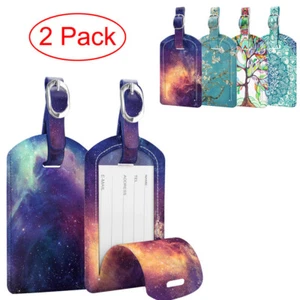 2 Pack Luggage Tags Name Address ID Labels w/ Back Privacy Cover Fo Bag Suitcase - Picture 1 of 43