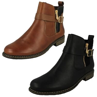 Ladies Rieker 'Z4959' Casual Leather Warm Lined Zip Up Chelsea Boots - image 1 of 3