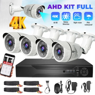 4K 5MP Lite 8CH DVR Security Camera System Kit 1080P Outdoor with Hard Drive 1TB - Image 1 of 4