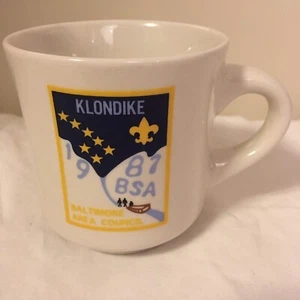 Taza vintage BSA Boy Scouts Baltimore Consejo del Área Klondike Derby 1987 EE. UU. FS - Imagen 1 de 7