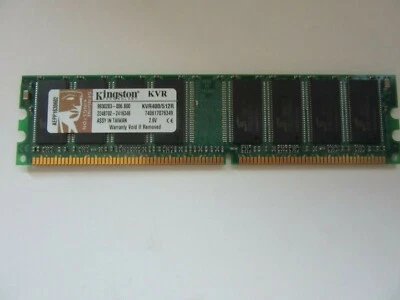 Kingston PC3200 (DDR-400) 512 MB DIMM 400 MHz PC-3200 DDR Memory (KVR400/512R) - Image 1 of 4