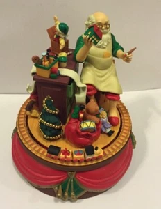 Vintage Santas Best Animated Music Box Christmas Santa Claus Wind Up Decor 1992 - Picture 1 of 12