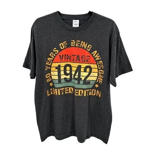 80 Years Of Being Awesome Vintage 1942 Limited Edition Grafik T-Shirt Grau L - Bild 1 von 9