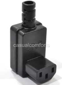 90° RIGHT ANGLE PLUG REWIREABLE IEC C13 SOCKET FOR MAINS POWER KETTLE PC TV LEAD - Picture 1 of 6