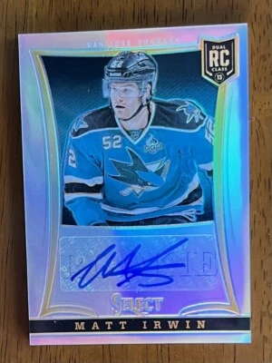 2013-14 PANINI SELECT MATT IRWIN RC AUTO PRIZM ROOKIE #235 Autograph /99 - Image 1 of 2