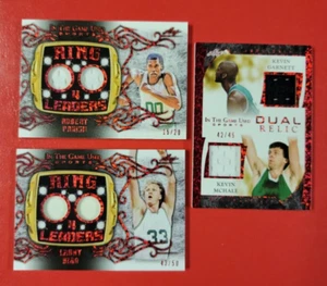 LARRY BIRD KEVIN MCHALE KEVIN GARNETT ROBERT PARRISH GAME USED JERSEY CARDS #d - Picture 1 of 6