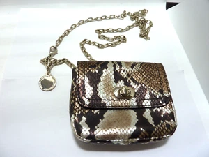 NEW Banana Republic Handbag 5 X 4''Snake Print Chain Strap 52'' - Picture 1 of 8