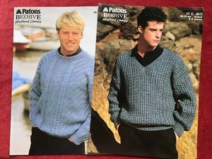 Patons Beehive Shetland Chunky Knitting patterns for men 601.4 - Picture 1 of 5