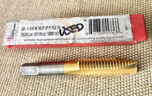 Cleveland C55336 Spiral Point Tap, 5/8"-11, Plug, Unc, 3 Flutes, Tin - Picture 1 of 3