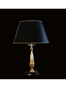 LAMPADA DA COMODINO IN OTTONE E MARMO NERO MARQUINIA  - Picture 1 of 1