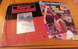 Sports Illustrated covers Michael Jordan Hologram 1991 & Akeem Olajuwon May 1986 - Picture 1 of 2