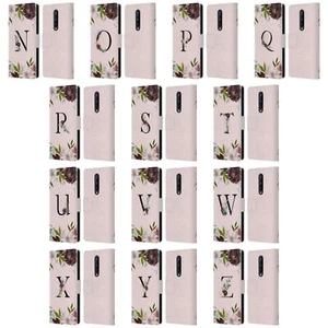 NATURE MAGICK FLORAL BLACK MONOGRAM 2 LEATHER BOOK CASE FOR ONEPLUS PHONES - Picture 1 of 18