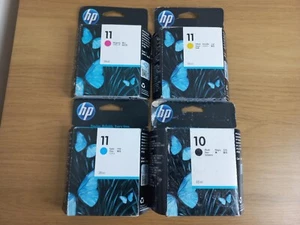 Oryginalne wkłady atramentowe HP 10 Black + HP 11 Cyan Purgenta Yellow 4-pak - Zdjęcie 1 z 6