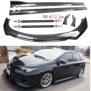 Carbon Fiber Front Bumper Lip Spoiler 86.6" Side Skirt Kit For Scion iM iA iQ - Picture 1 of 21