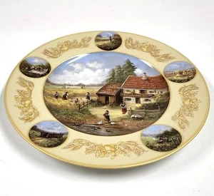 Vintage Porcelain Jahresteller Corn Harvest 1989 Christian Lückel Plate AY485 - Picture 1 of 3