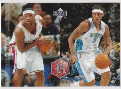 LEBRON JAMES & CARMELO ANTHONY Dual Basketball Card UD RIVALS Cleveland Cavs - Image 1 of 2