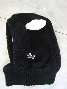 Neu im Karton Doggie Fleece gefüttert Winter schwarz Strick mit Ohren Kleinkind Mütze Größe 12-18 Monate - Bild 1 von 4