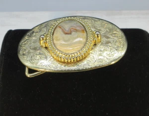 Shell Cab Centerpiece on Western Gold tone Belt Buckle - Picture 1 of 9