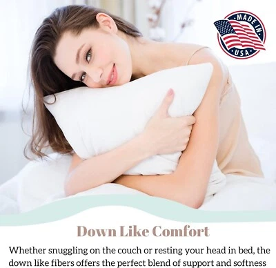 Inserto de almohada de plumón sintético - Almohada alternativa de plumón 16X26, cuerpo ultra suave Pi Foto 1 de 4