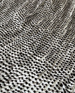 SALE Luxury hand embell. & sequinned silk chiffon, black&white (110cm wide), 1m - Picture 1 of 5