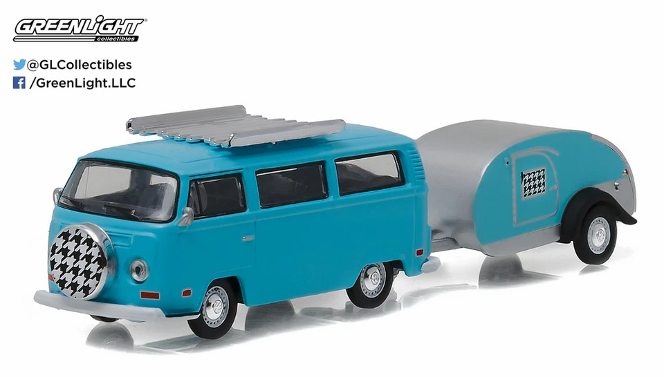Greenlight Hitch & Tow S8 1972 VOLKSWAGEN Type 2 and Teardrop Trailer