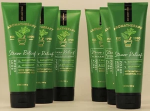 QTY6 Bath & Body Works Eucalyptus Spearmint Stress Relief Cream Lotion 8oz Lot - Picture 1 of 1