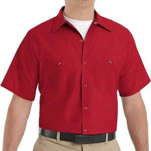 Red Kap Herren Industrie Arbeitshemd, Regular Fit, Kurzarm, rot - Bild 1 von 3