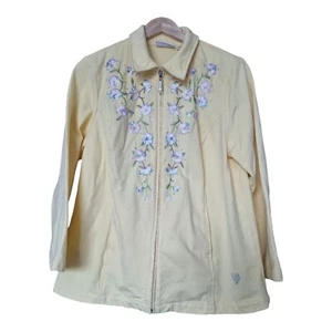 quacker factory Yellow Embroidered Jacket Sz Med Uk 10/12 - Picture 1 of 6